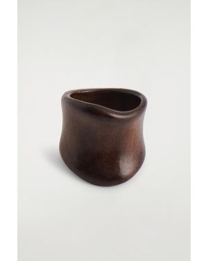 COS Curved Wooden Ring - Black