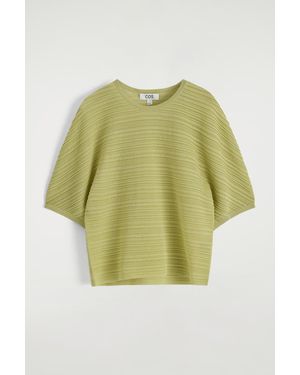 COS Pleated Knitted T-Shirt - Green