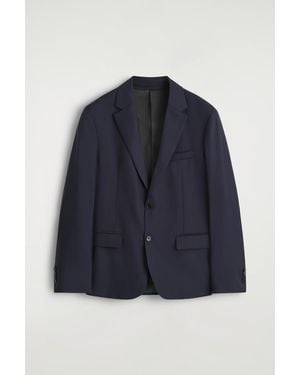 COS Single-Breasted Wool Blazer - Blue