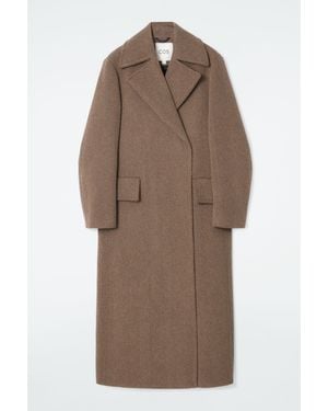 COS Tailored Herringbone Wool Coat - Brown