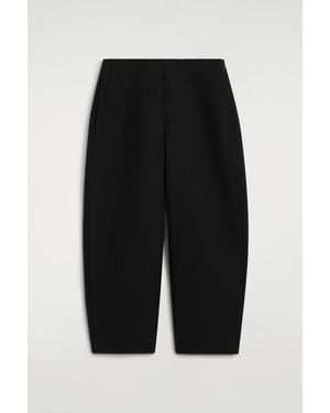 COS Double-Faced Barrel-Leg Pants - Black
