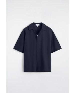 COS Milano-Jersey Short-Sleeved Shirt - Blue
