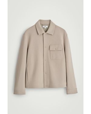 COS Jersey-Twill Shirt Jacket - Natural
