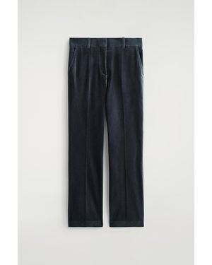 COS Velvet Straight-Leg Trousers - Black