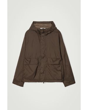 COS Oversized Parachute Nylon Utility Jacket - Brown