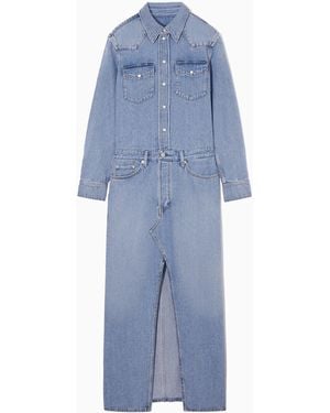 COS Denim Maxi Shirt Dress - Blue