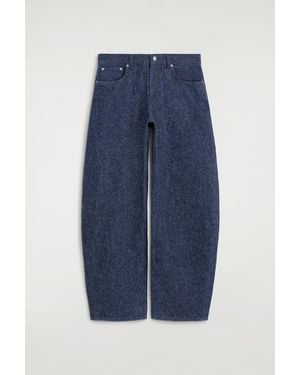 COS Inlet Bouclé Curved-Leg Jeans - Blue