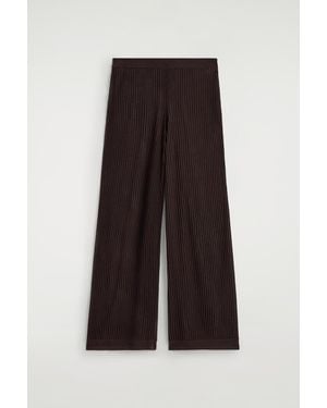 COS Ribbed Open-Knit Pants - Brown