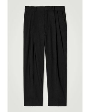 COS Linen-blend Wide-leg Pants - Black