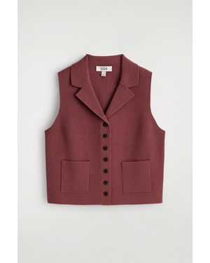 COS Bouclé-Knit Vest - Red