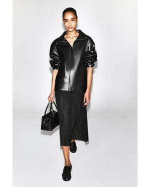 COS Midirock Aus Jacquard Mit Falten - Schwarz