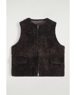 COS Shearling Gilet - Black