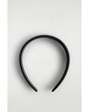 COS Topstitched Leather Headband - Black