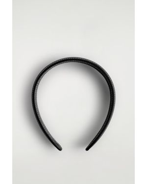 COS Topstitched Leather Headband - Black
