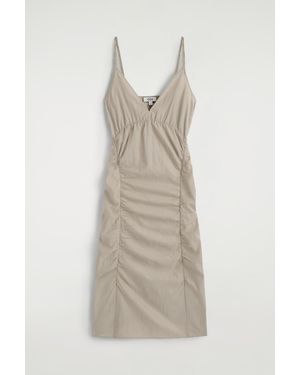 COS Gathered Silk-Nylon Slip Dress - Natural