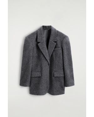 COS Brushed-Wool Blazer - Grey