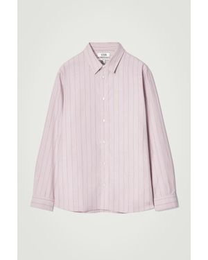 COS Striped Cotton Shirt - Pink