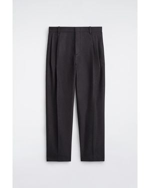COS Pleated Wool Straight-Leg Pants - Black