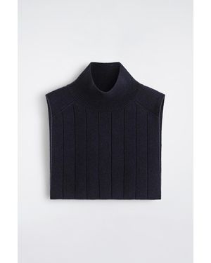 COS Knitted Wool-Yak Funnel-Neck Vest - Blue