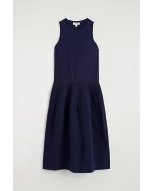 COS Panelled Sleeveless Midi Dress - Blue