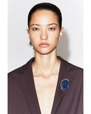 COS Brosche Mit Lapislazuli - Lila