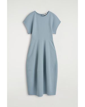 COS Sculpted Cotton Midi Dress - Blue