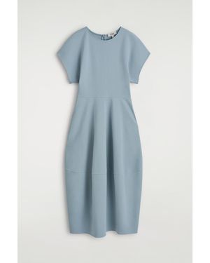 COS Sculpted Cotton Midi Dress - Blue