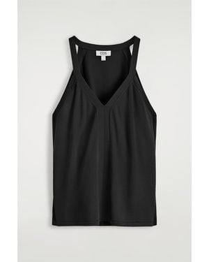 COS Knitted V-Neck Tank Top - Black