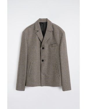 COS Unstrukturierter Wollblazer Mit Hahnentrittmuster - Braun