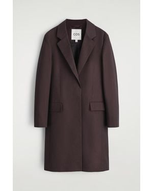 COS Tailored Cotton Long Coat - Brown