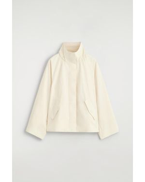 COS Nylon Funnel-Neck Jacket - White