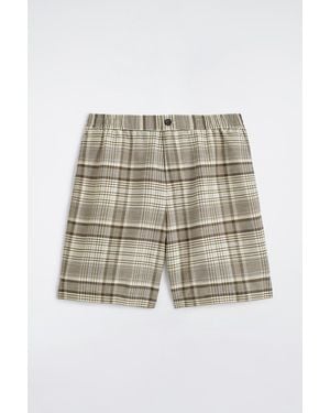 COS Checked Linen-Blend Shorts - Natural