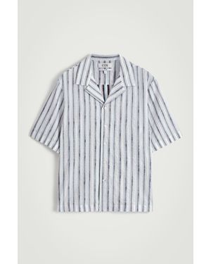 COS Striped Resort Shirt - Blue
