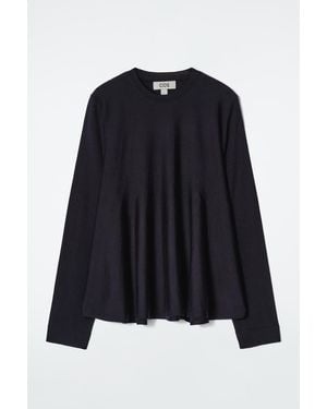 COS Trapeze Merino Wool Jumper - Blue