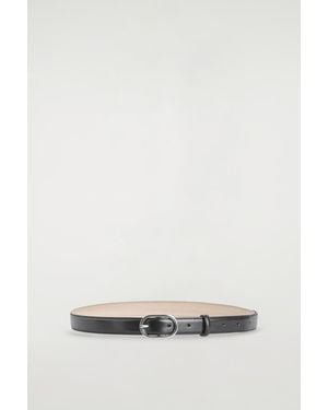 COS Oval-Buckle Leather Belt - Black