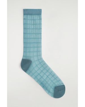COS Transparente Socken Mit Karomuster - Blau