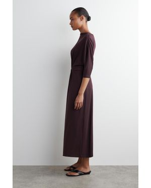 cos striped gathered waist midi dress Striped Gathered Waist Midi Dress