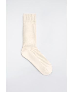 COS Waffle-Knit Socks - White