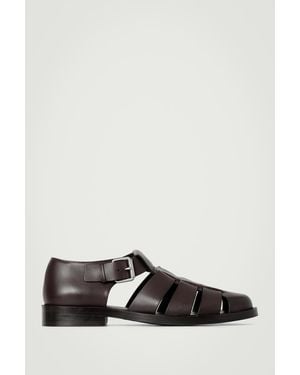 COS Leather Fisherman Sandals - Black