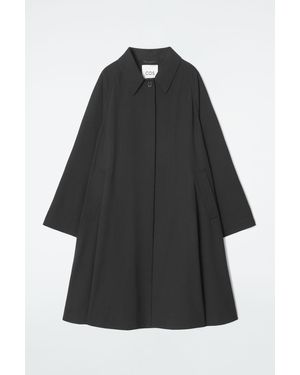 COS Voluminous Swing Trench Coat - Black