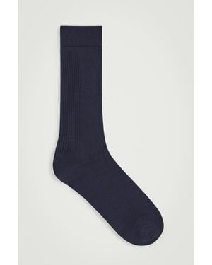 COS Pointelle-Knit Cotton Socks - Blue