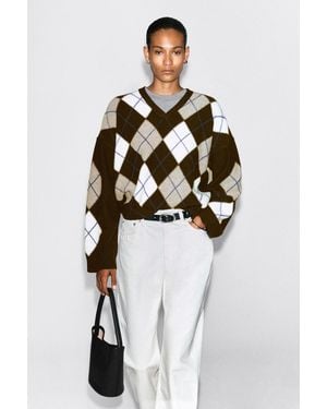 COS Pullover Aus Woll-Alpaka-Mix Mit V-Ausschnitt - Braun