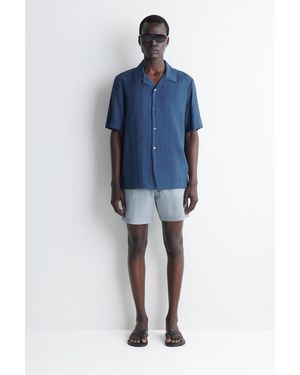 COS Gestreifte Badeshorts Aus Seersucker - Blau