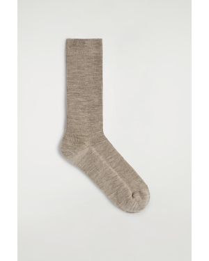 COS Ribbed Wool Socks - White