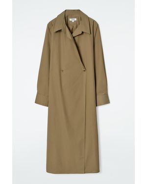 COS Doppelreihiges Hemdkleid - Grün