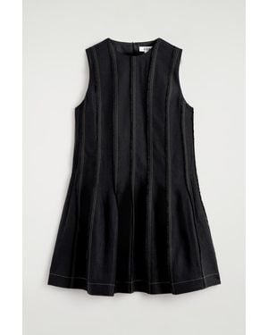 COS Sculpted Pleated Mini Dress - Black