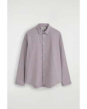 COS Relaxed Checked Cotton-Poplin Shirt - Purple
