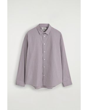 COS Relaxed Checked Cotton-Poplin Shirt - Purple