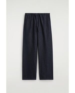 COS Drawstring Denim Trousers - Blue