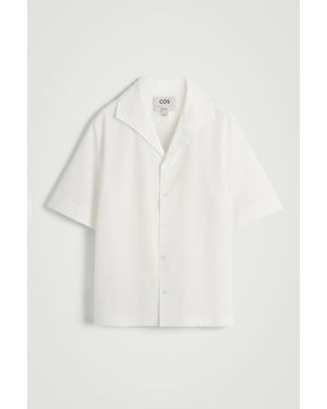COS Camp-Collar Seersucker Shirt - Natural